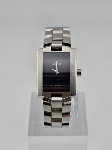 Movado 84.C1.415.A Swiss Quartz Stainless Steel Rectangular Museum Watch. 22mm.