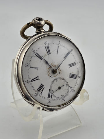 Antique Swiss Silver Pocket Watch c1890 ECHAPPEMENT CYLINDRE RUBIS Working