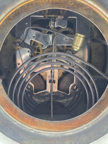 1889 WATERBURY Parlor No.98 Victorian Cobalt Blue Porcelain Ceramic Mantel Clock