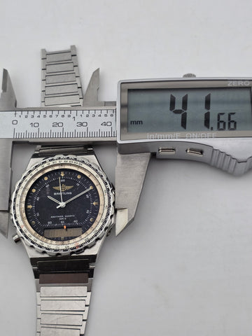 1987 42mm Breitling 80972 Jupiter Navitimer 3300 Quartz Watch. Untested. As-is.