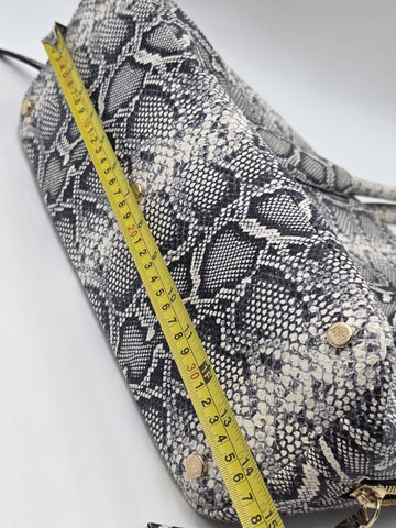 Vtg Escada Genuine Python Skin Leather Satchel Bag Italy Gold Hardware EE Logo