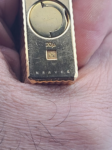 Vintage Collectible Authentic St Dupont 20 Micron Gold Plated Ligne 1 Lighter.