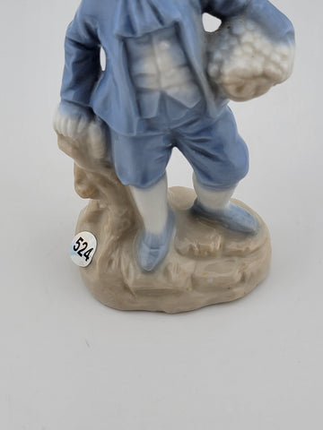 Antique Jens M. Jensen porcelain figure / Aalborg / boy with basket / Denmark #I