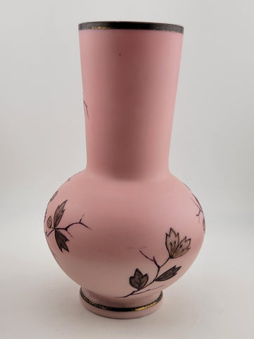 Rare Collectible PK Poschinger Krystallie Antique Burmese glass  Pink vase.