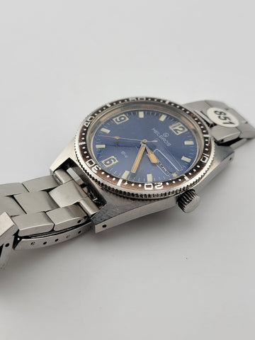Rare Vintage Helbros/Elgin 9156 Stainless Steel Diver Manual Wind Men's Watch