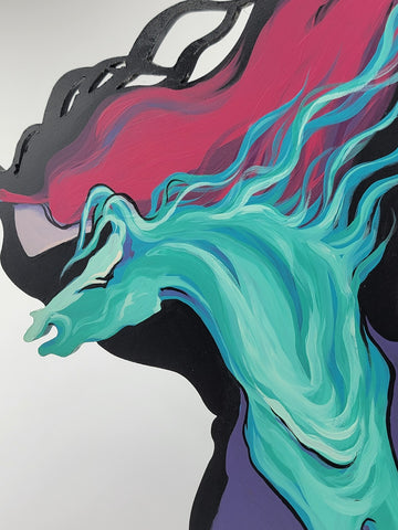 Rare Ltd Edition Bonnie Leibowitz Hand Painted Acrylic on Cast Iron 26/50. 24 In