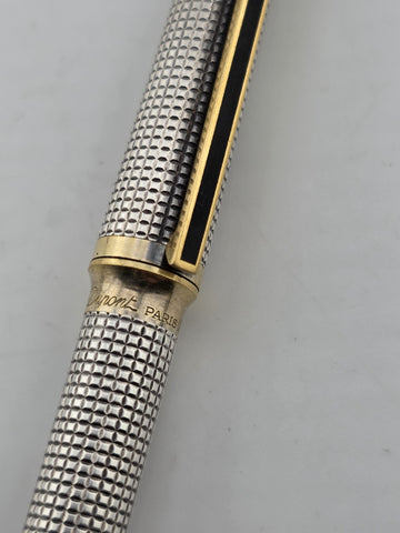 Vintage S.T Dupont Montparnasse Ciselé Ballpoint Pen - Palladium & Gold Plated