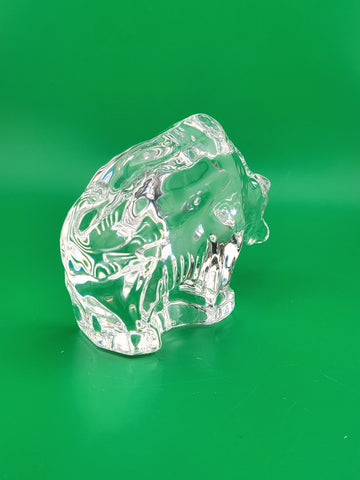 Vintage Orrefors Crystal Grizzly Bear Sculpture Paperweight Signed Swedish Mint