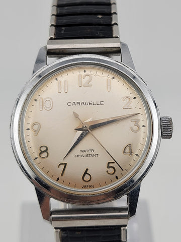 Vintage 1960's Caravelle BULOVA Mechanical Handwound Watch Stainless steel Works