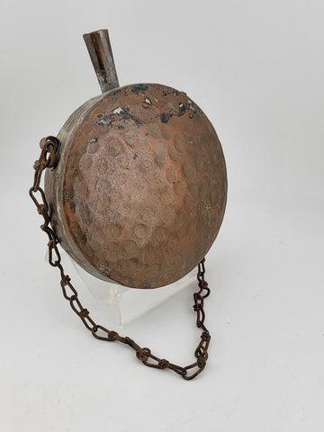 ANTIQUE OTTOMAN/ MOROCCAN ISLAMIC ORIENTAL ORNATE BRASS GUN POWDER FLASK BOTTLE