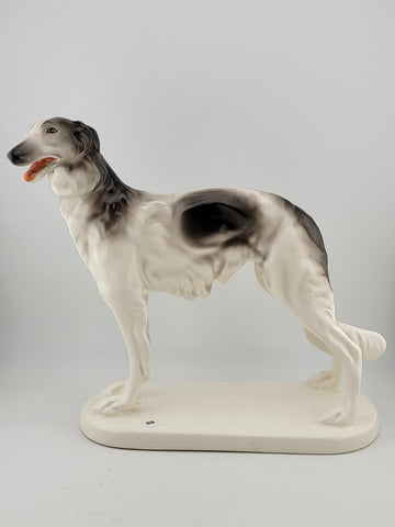 Rare Antique Original German porcelain Borzoi dog figurine 1928. by R. Steiner