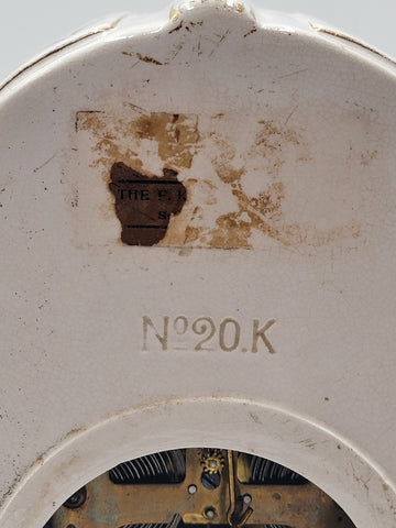 Antique 1890s #20 Kroeber Porcelain Mantle Clock - Turquois Accents - Working.