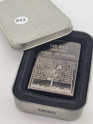 Vintage Rare Unfired 2002 Zippo The Wall Vietnam Remembered 1982 - 2002 Lighter