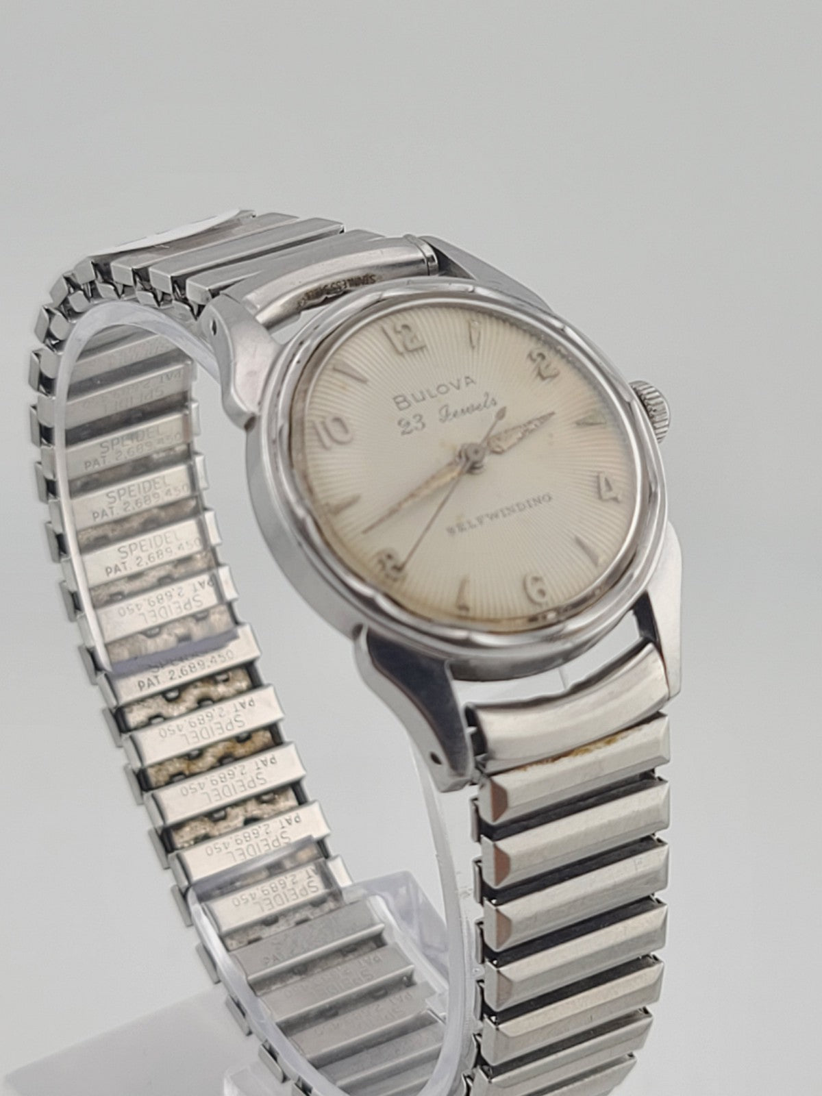 BULOVA 23 Sunburst Self Winding Watch. 23 Jewels 10BPAC Automatic 1950’s. Works.