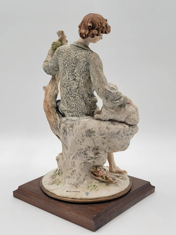 Giuseppe Armani Sculpure Capodimonte 1982 Florence Shepherd with Sheep 13 in