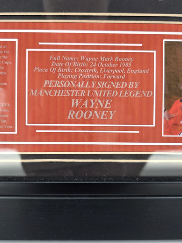 Wayne Rooney Signed Manchester United Jersey Framed Display COA A1 Memorabilia