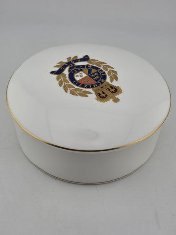 Rare Vintage 1989 Ralph Lauren Wedgwood Bone China Polo Crest Trinket Box