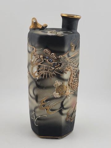 Antique Original Sake Dragonware Bottle Japanese Decanter Whistling Singing Bird