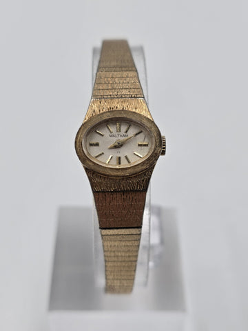 Vintage Waltham 17 Jewel Ladies Mechanical Watch Miraflex RGP Bracelet USA Works