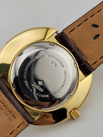 Rare Vintage 1970’s Mechanical Gold Tone Zodiac UFO Date Watch. Working Cond.
