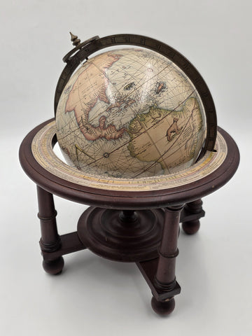 VTG Old World Zodiac Astrology Wooden Desktop 11” Globe w/ Stand -Made in Italy