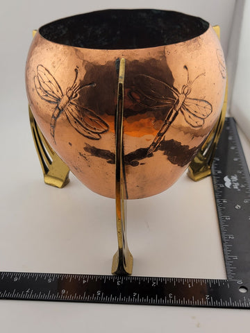 Rare Collectible WMF Ikora, Germany, art nouveau copper and brass vase J1525.