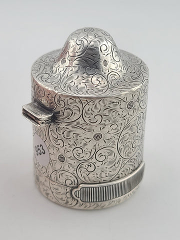 Ultra Rare 19th C Antique Tiffany & Co Repousse Sterling Match Safe w Ash Drawer