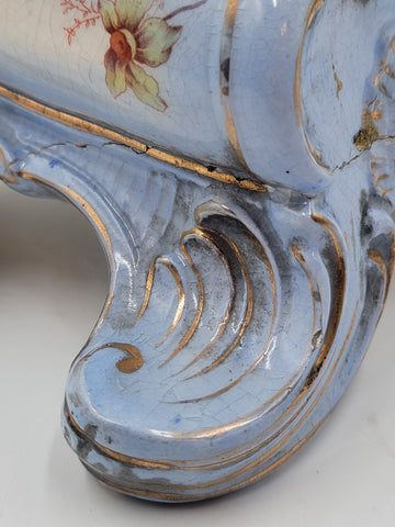 RARE ANTIQUE 19TH C ANSONIA HAND PAINTED PORCELAIN MANTLE CLOCK - WORKS. READ.