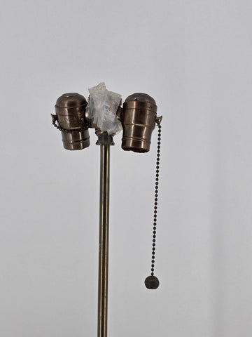 Rare 19th C Antique Japanese Meiji Bronze Sculpture / Lamp Statue of Old Monk