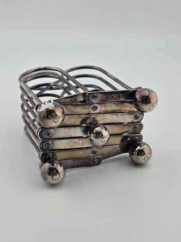 Antique Silver Plated Victorian Toast Rack Thomas White Sheffield England C1880