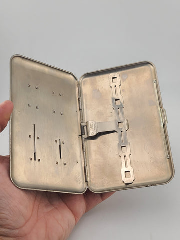 Rare 1930's Antique Up To-Date Enamel Cigarette Case Perpetual Date Calendar