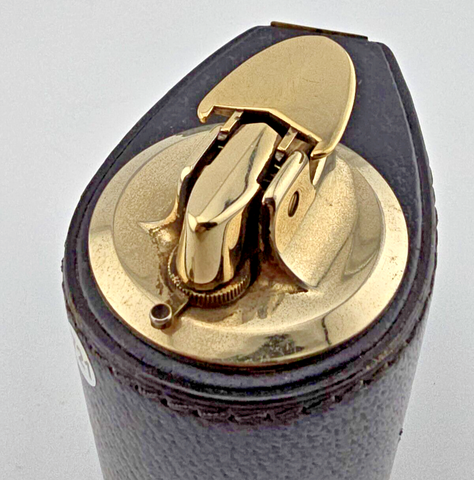 Rare Italian Mark Cross Leather Wrapped Vintage Table Lighter -Ronson. Untested