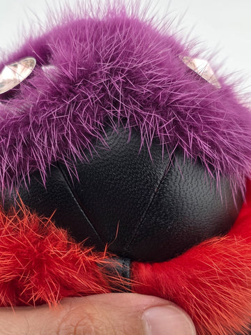 100% Authentic Beautiful Collectible FENDI purple/red BAG BUG handbag charm.