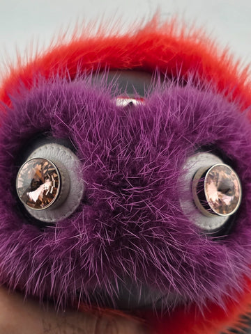 100% Authentic Beautiful Collectible FENDI purple/red BAG BUG handbag charm.