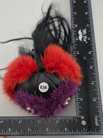 100% Authentic Beautiful Collectible FENDI purple/red BAG BUG handbag charm.