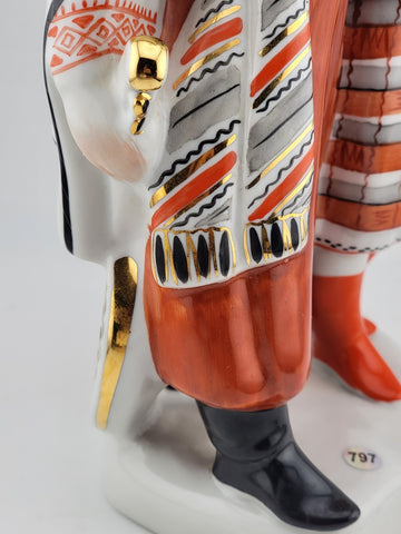Rare 1961 Ukraine Vintage porcelain sculptural statuette "Ukrainian couple" Kiev