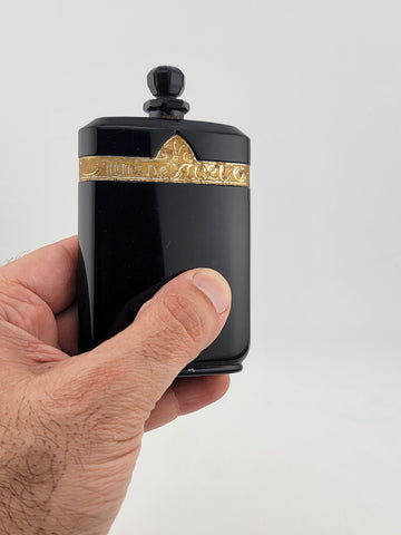 Antique Caron La Nuit de Noel Perfume Black Baccarat Bottle Art Deco  EMPTY