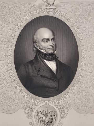 Original Antique 1860 John Adams. Engraving by J. Stephenson after J.S. Copley