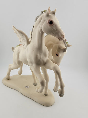 Cybis Porcelain Gambol and Frolic Unicorns Figurine Designed By Susan Eaton #494