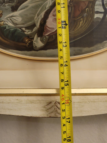 ANTIQUE  ORIGINAL 19th C Francois Boucher LITHOGRAPH COUPLE WINTER SLEIGH SCENE.