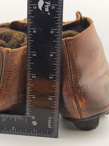 Antique 1920's Star Brand Football / Soccer Boots Brown Leather Shoes Cleats