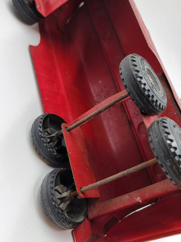 Vintage Buddy L Pressed Steel Texaco Oil Tanker Delivery Semi Truck Toy 1950 24”