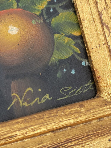 Nita Scott (1895-1965) Original still life oil painting of Fruit & Flagon W COA