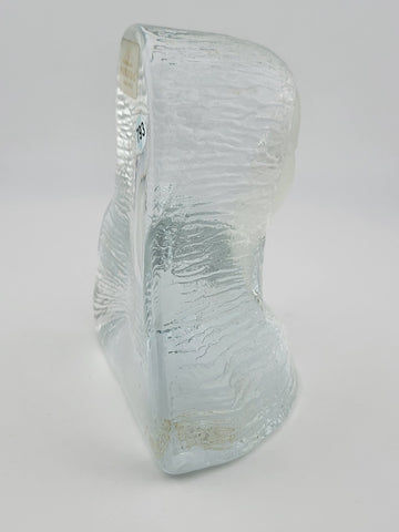 Vintage Viking Clear Frosted Textured Art Glass Virgin Mary Madonna Figurine