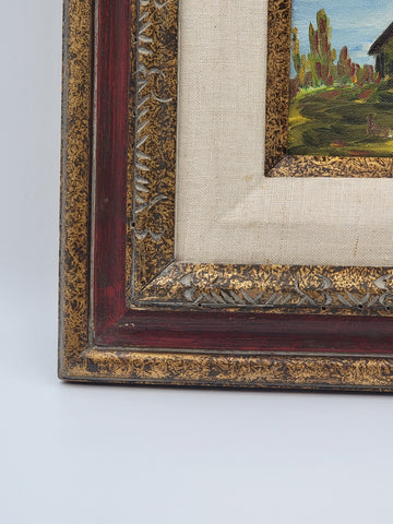 Vintage One Of Kind Hand Painted Oil On Canvas Painting Signed By Artist Harvey.