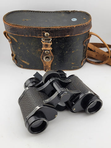 Antique WW2 Hyphos Paris France Prism Luminous Binoculars 6 X 30 W Original Case