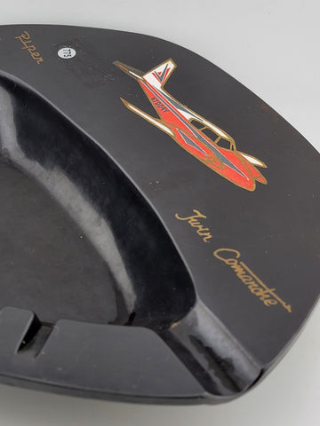 Vintage Piper Cherokee C Airplane Ashtray by Couroc of Monterey California