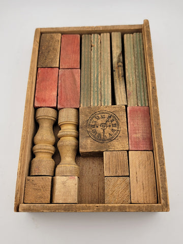 Antique Set Of Architectural Building Blocks "One Set A" C 1890. Made In USA.