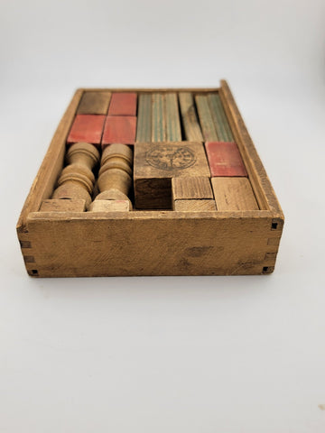 Antique Set Of Architectural Building Blocks "One Set A" C 1890. Made In USA.