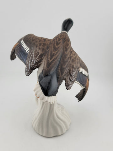 VINTAGE MID CENTURY C. MARTINO SPAIN BISQUE PORCELAIN DUCK ON FLY SCULPTURE